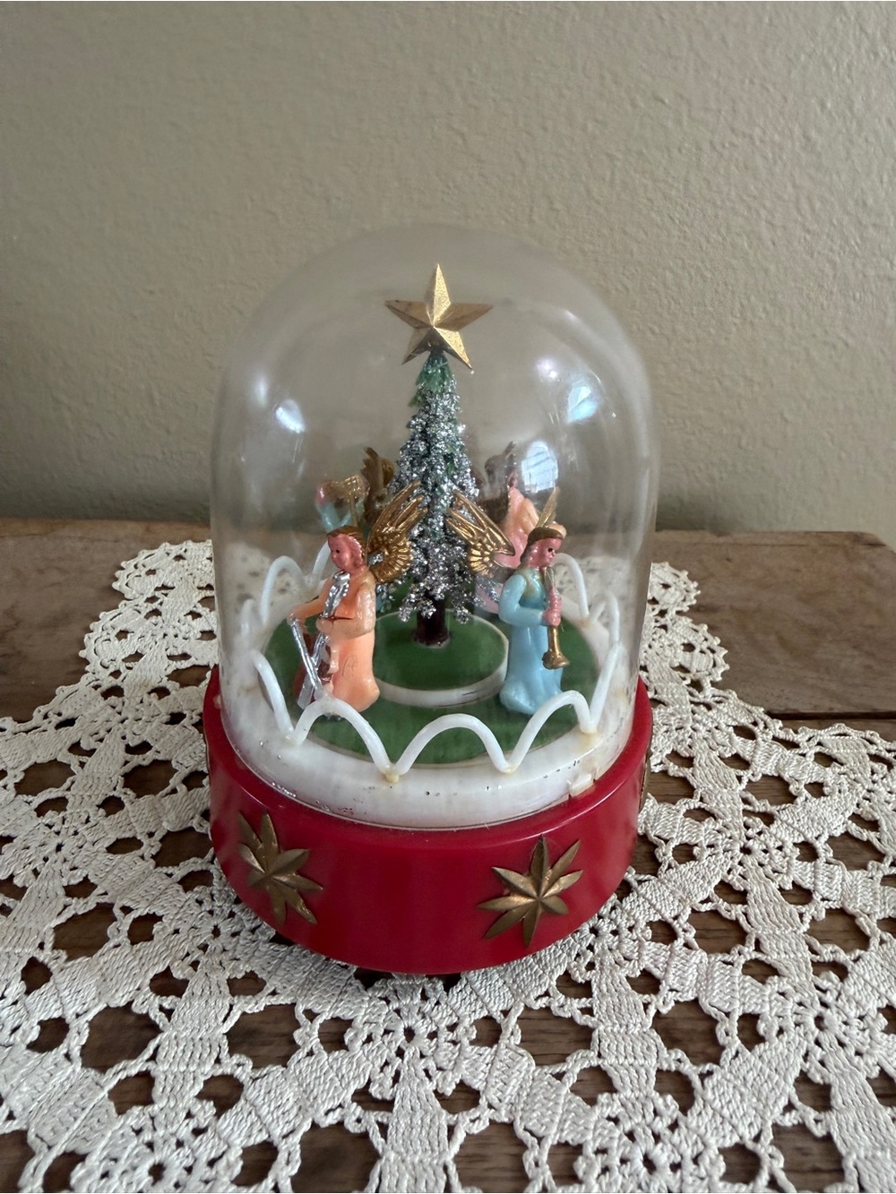 Vintage Angel Holiday Music Box